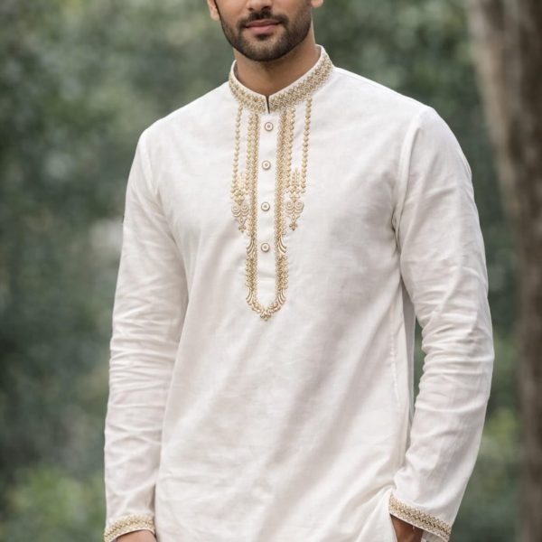 Men's White Panjabi_01